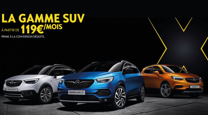 La gamme SUV d'Opel à partir de 119€/mois